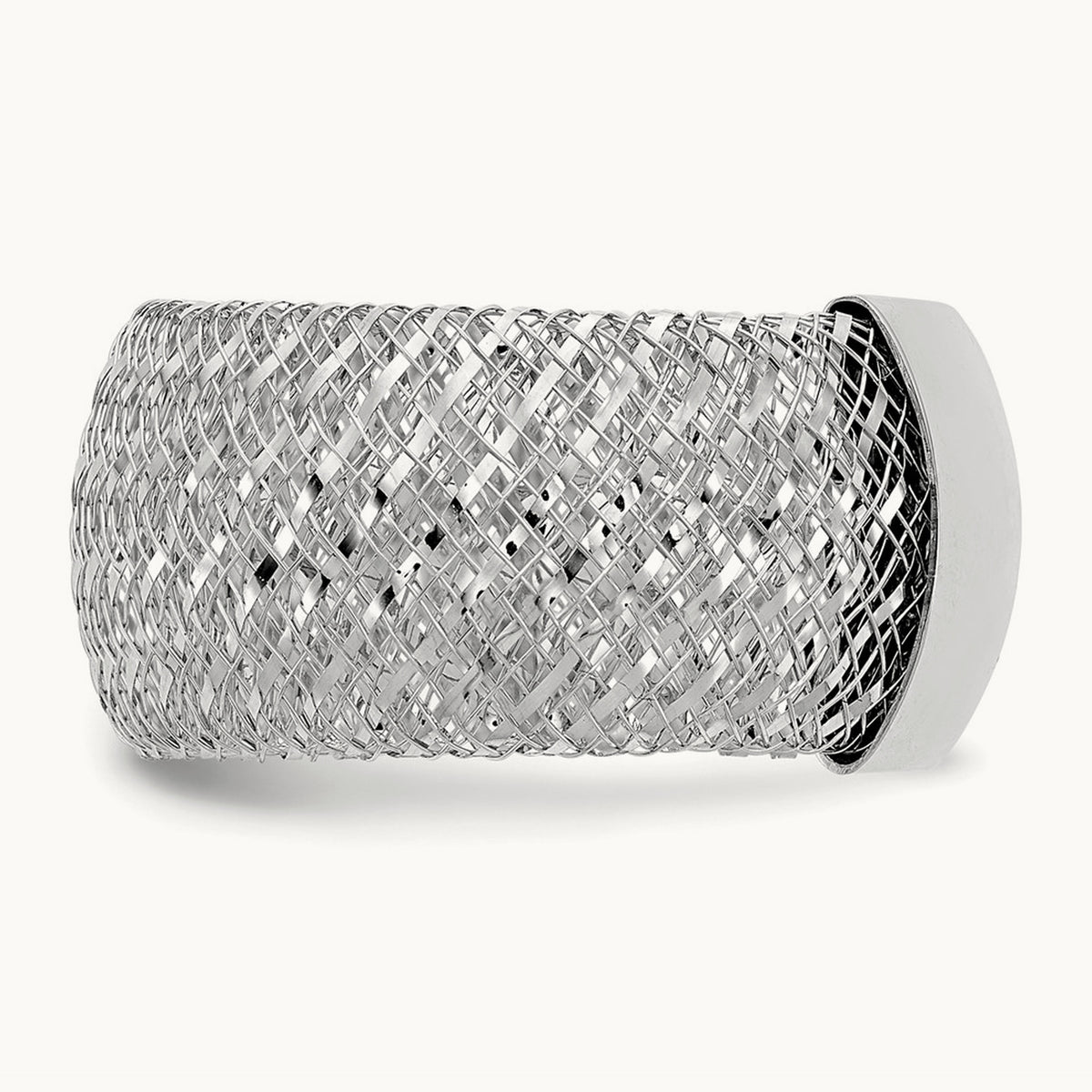 Wide Mesh Stretch Ring — 14K Two-Tone Gold