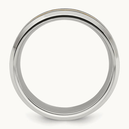 Brushed and Polished Yellow IP-plated Band, 8mm, Titanium