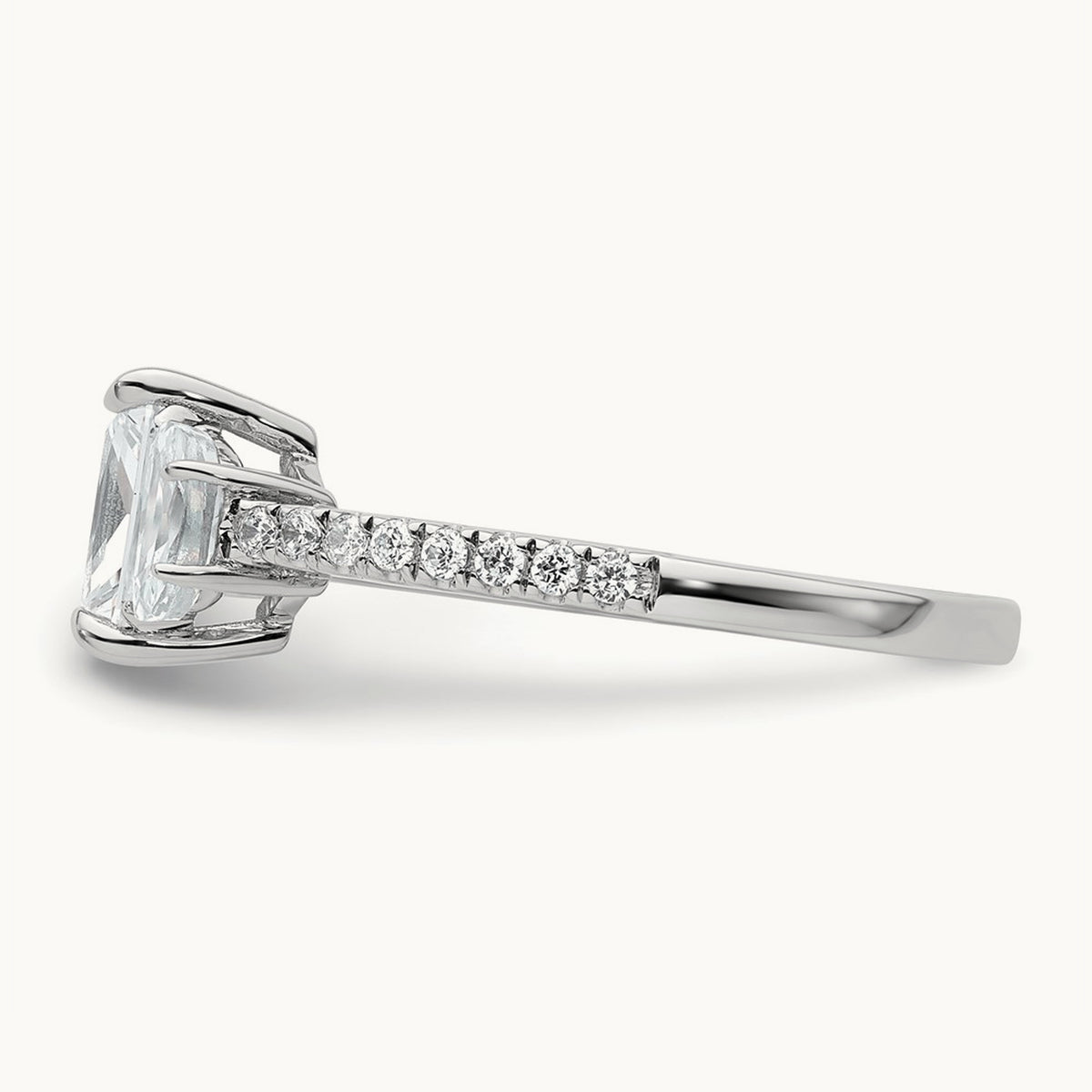Radiant 3 Stone Engagement Ring, 1.50 ct tw Lab-Grown Diamond — 14K White Gold