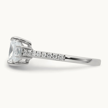 Radiant 3 Stone Engagement Ring, 1.50 ct tw Lab-Grown Diamond — 14K White Gold