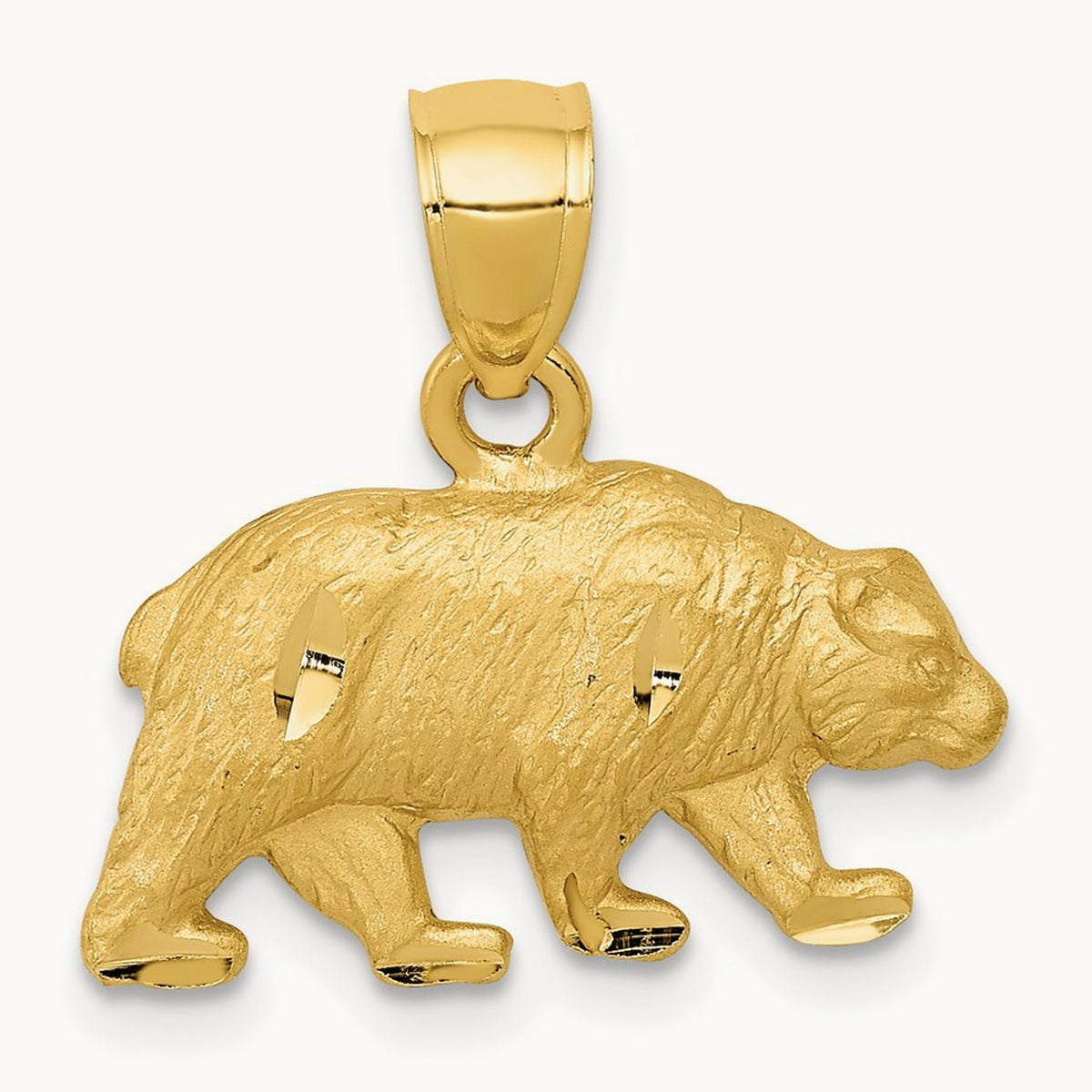 Diamond-cut Bear Pendant — 17mm