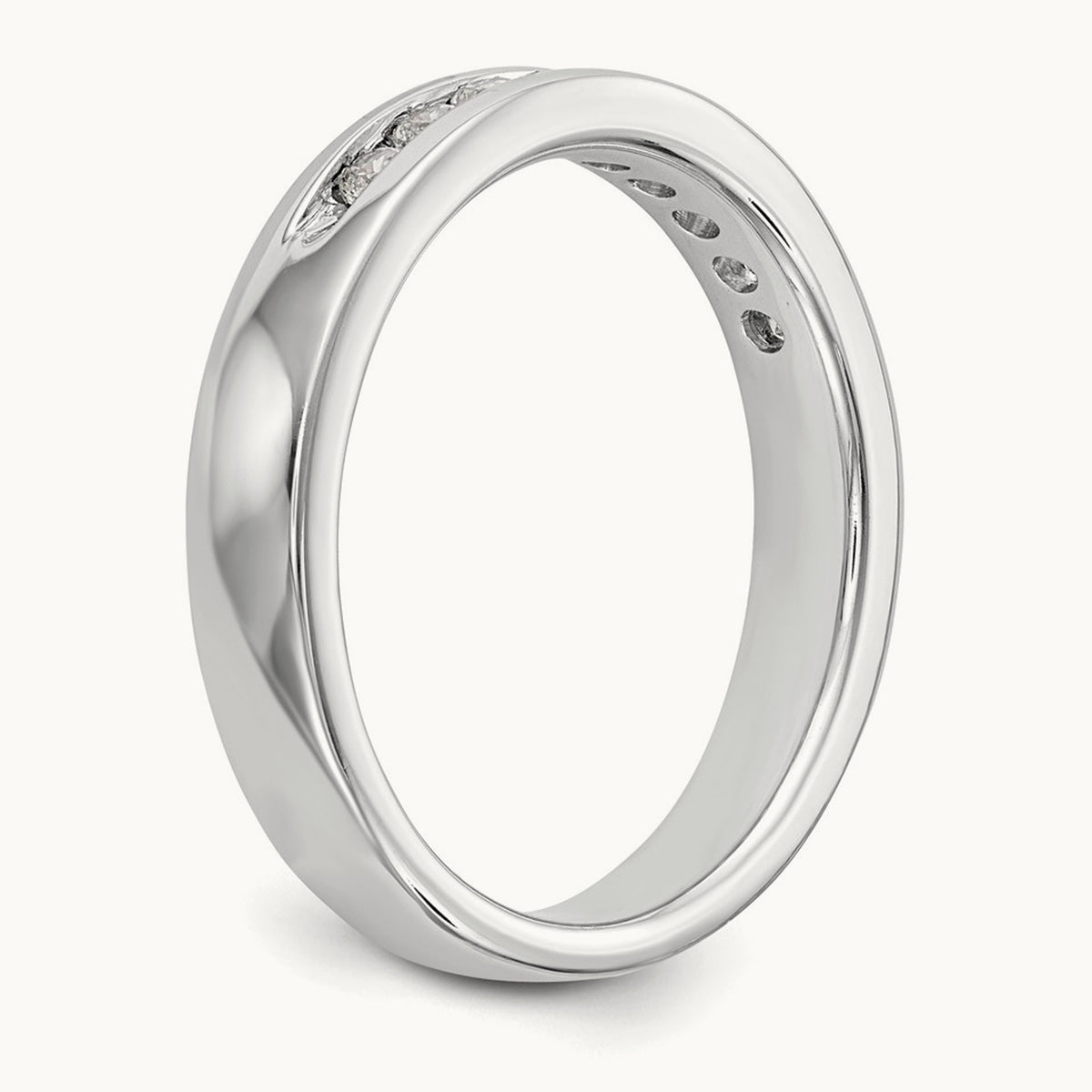 9- Stone ladies Band Mounting, 1.9mm, 14K White Gold