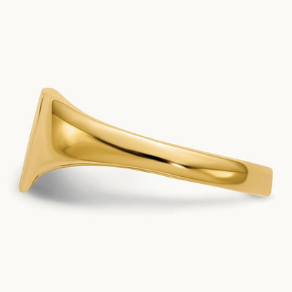 Open Back Heart Signet Ring — 8.5x7.5mm, 6