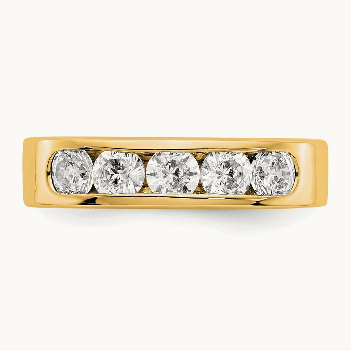 Setting: 5- Stone Closed Channel Band Mounting, 3.8mm — 14K Yellow Gold