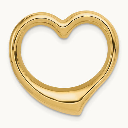 Polished Heart Chain Slide — 14K Yellow Gold, 24mm