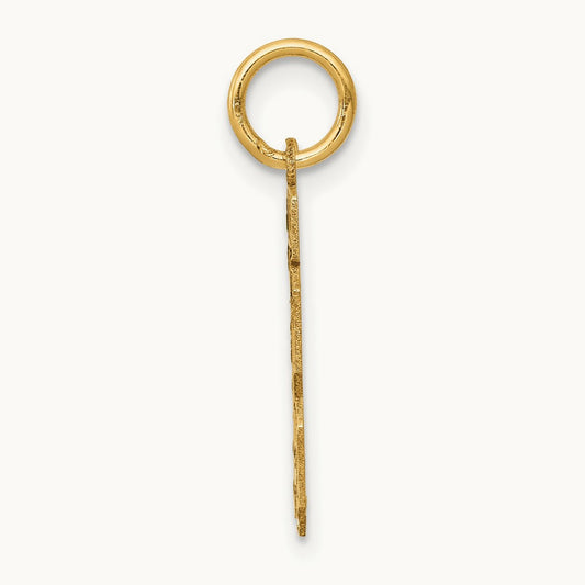 Small Satin Number 13 Charm, 14K