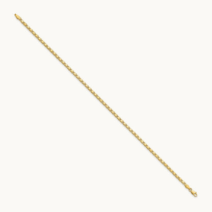 Polished Double-Sided Heart 10in Anklet, 14K