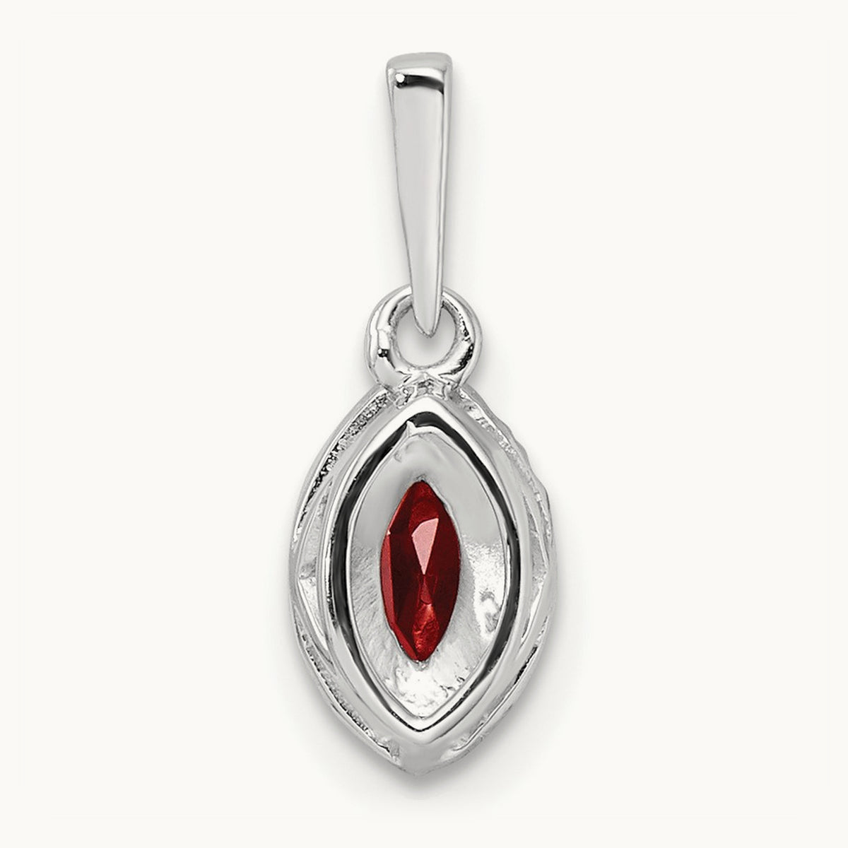 Garnet January Birthstone Pendant, 0.10 ct tw Lab-Grown Diamond