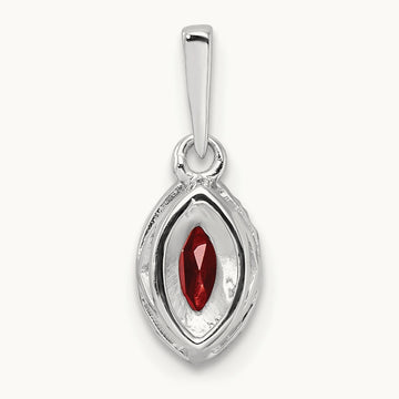 Garnet January Birthstone Pendant, 0.10 ct tw Lab-Grown Diamond