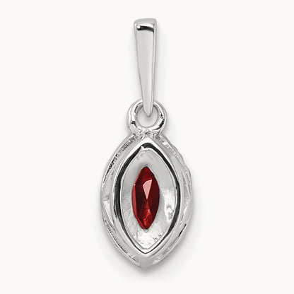 Garnet January Birthstone Pendant, 0.10 ct tw Lab-Grown Diamond