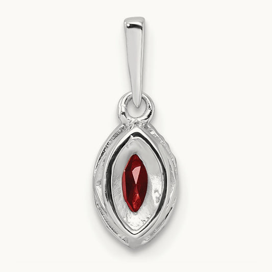 Garnet January Birthstone Pendant, 0.10 ct tw Lab-Grown Diamond