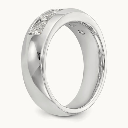 5-Stone Diamond Channel Band, 14K White Gold