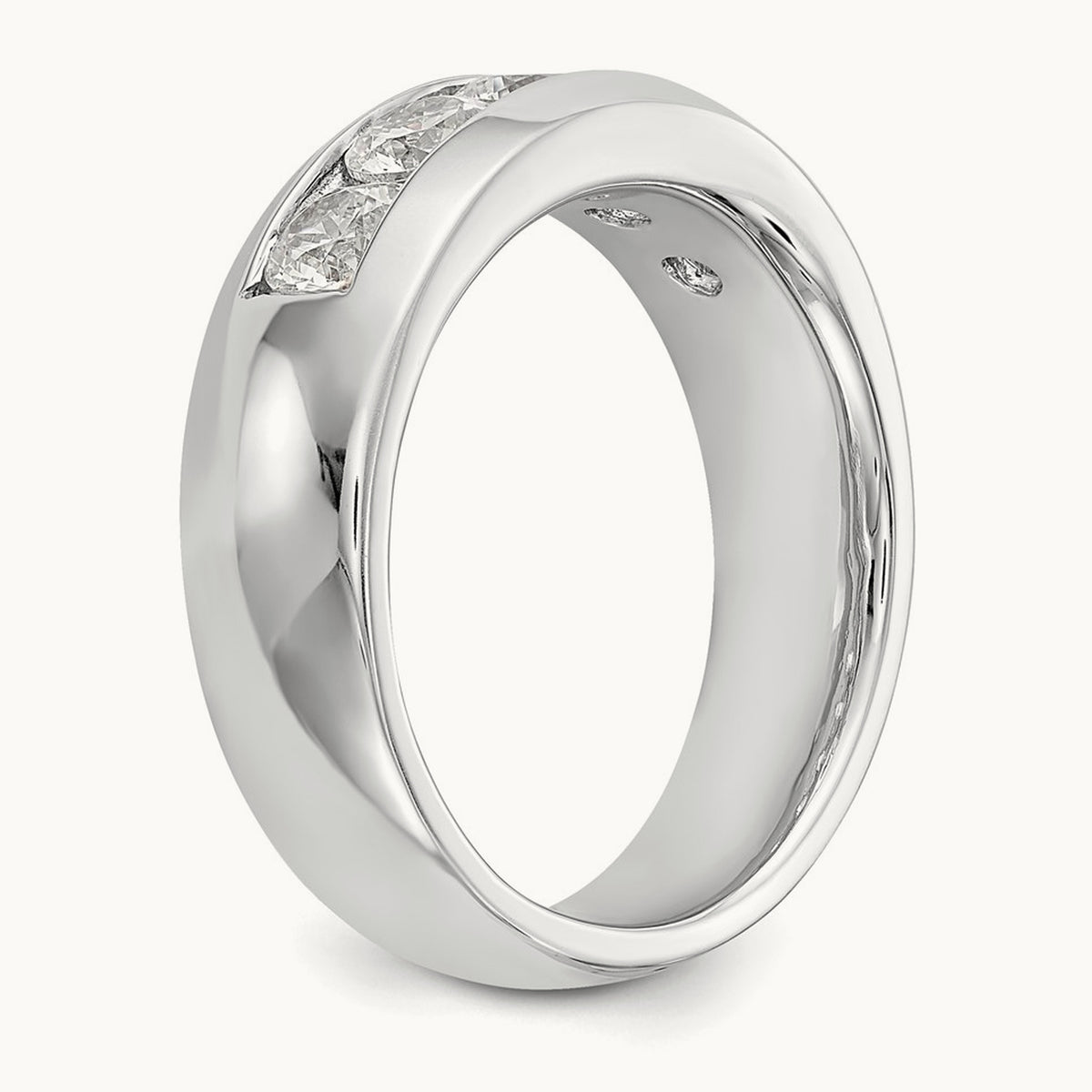 5-Stone Diamond Channel Band, 14K White Gold