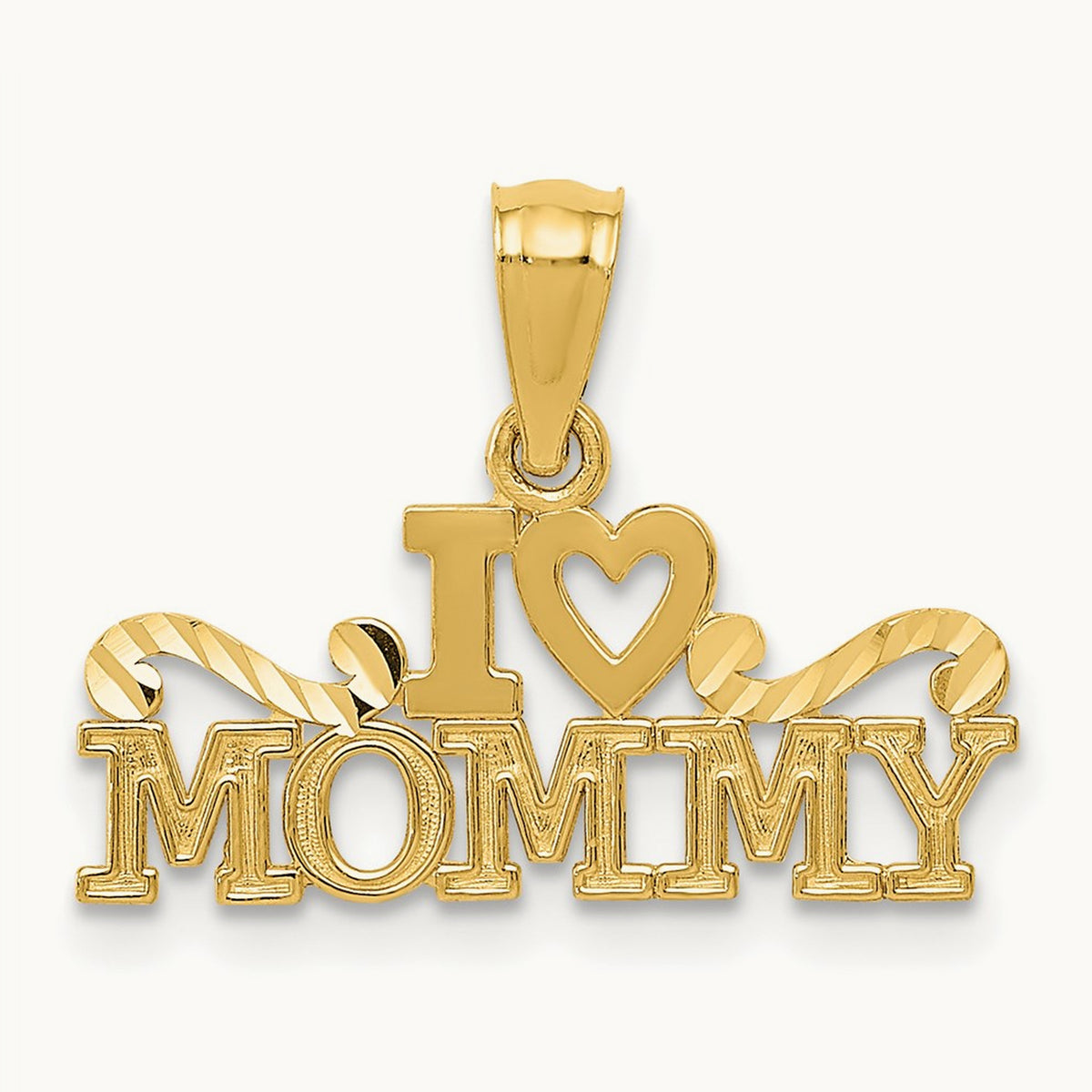 I Heart Mommy Pendant, 14K Yellow Gold