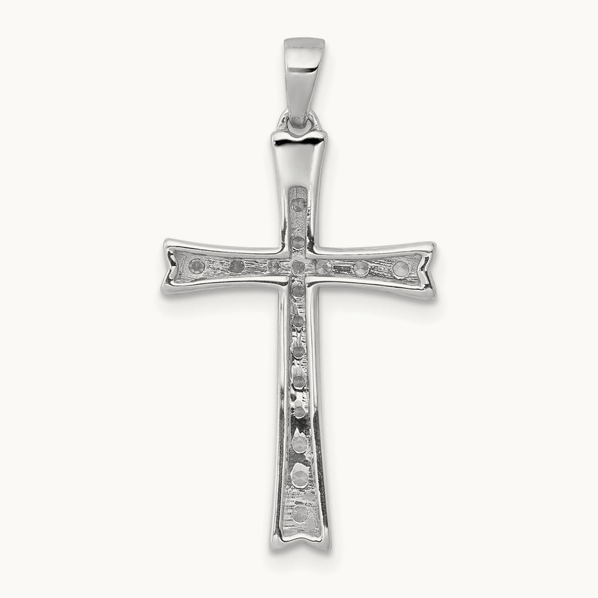 1/5ct. Diamond Cross Pendant — 14K White Gold
