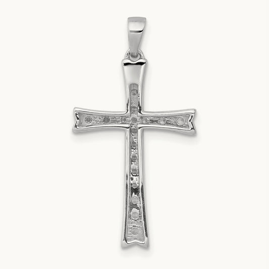 1/5ct. Diamond Cross Pendant — 14K White Gold