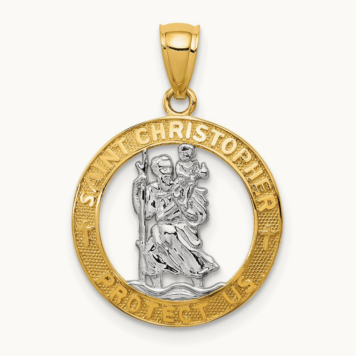 St Christopher Pendant with rhodium — 23.7mm
