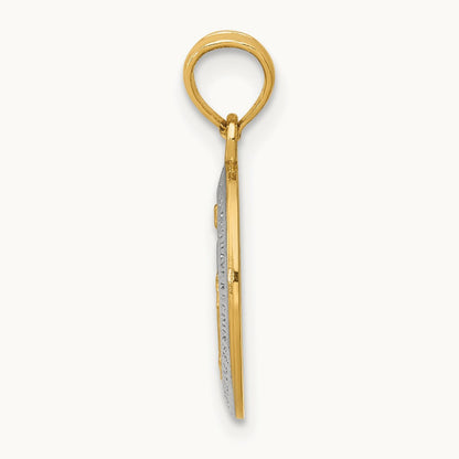 Miraculous Medal Charm — 14K Two-Tone Gold, 19.25mm