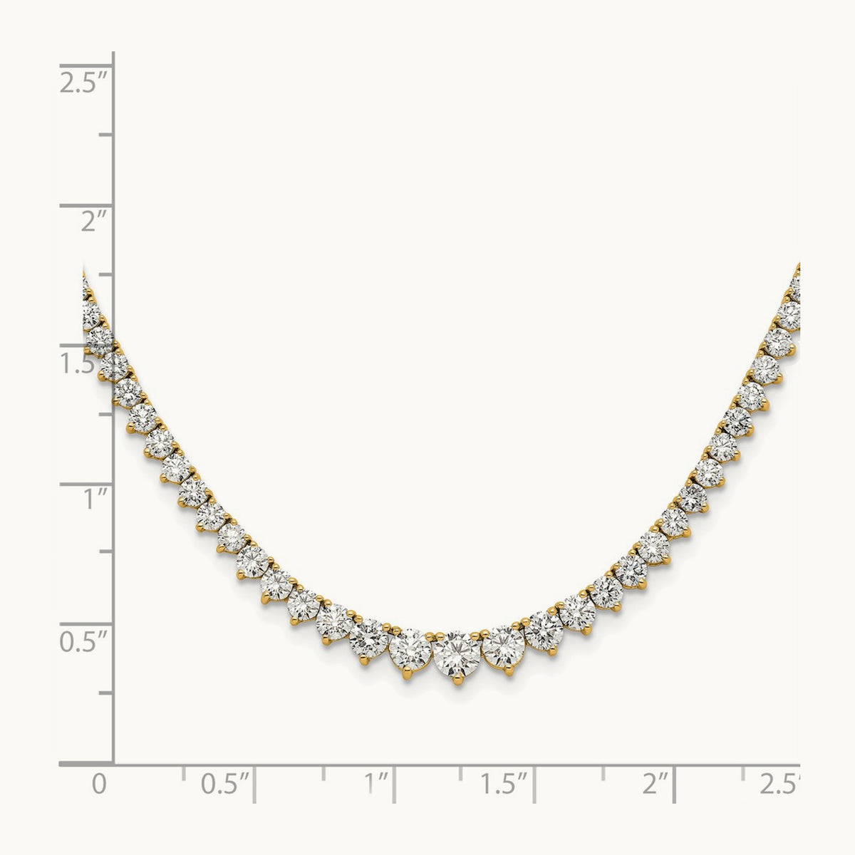 Graduated Tennis Necklace, 6.50 ct tw Lab-Grown Diamond — 14K Yellow Gold