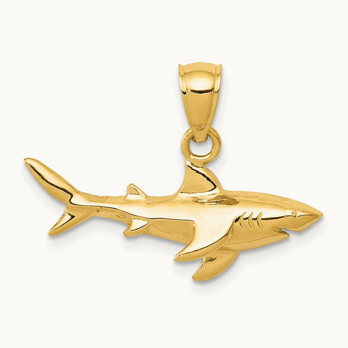 Shark Pendant, 14K