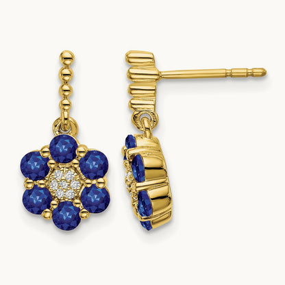 Sapphire and Diamond Earrings, 14K