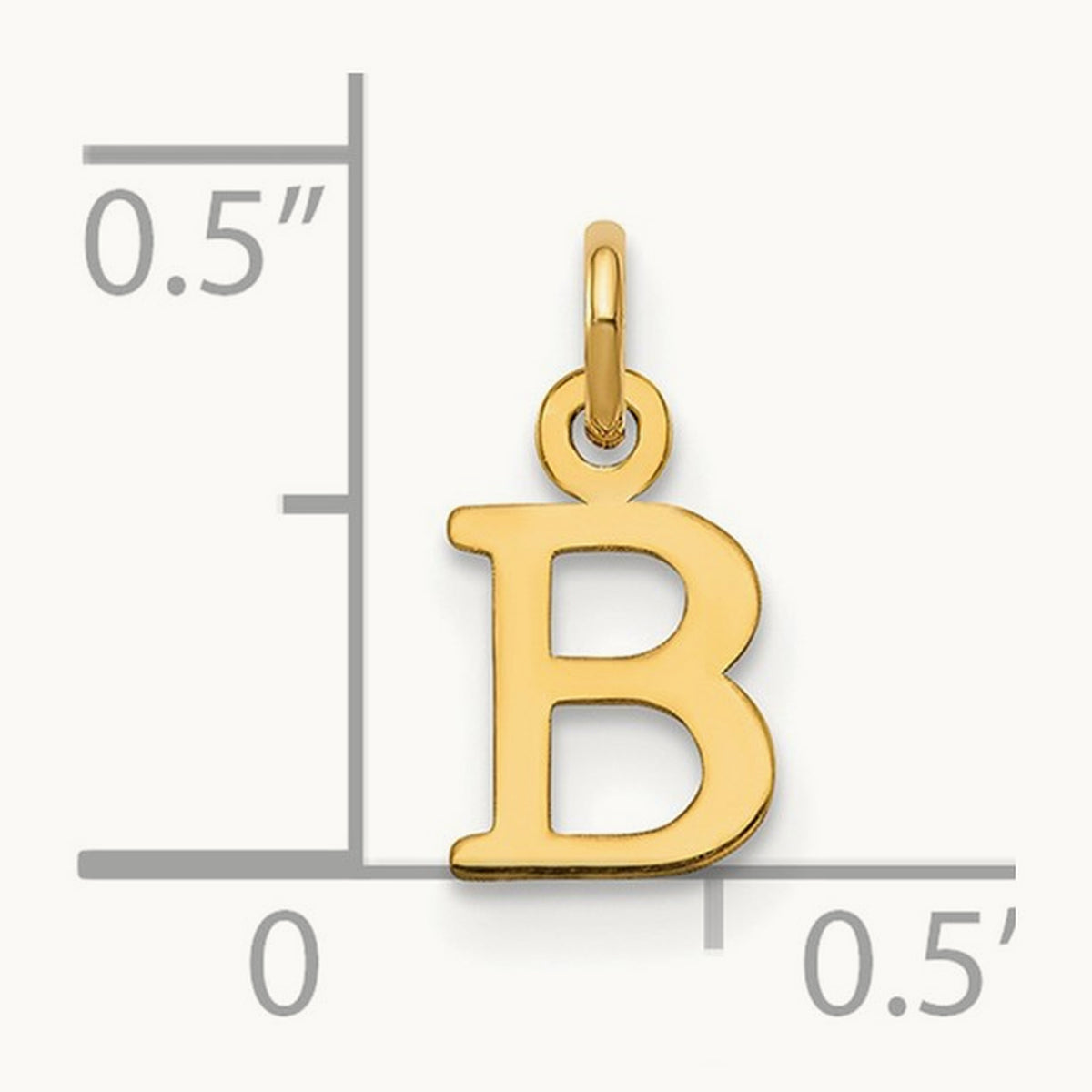 Cutout Letter B Initial Pendant, 14K Yellow Gold