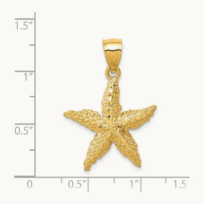 Starfish Pendant, 14K