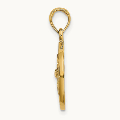 Cut-Out Sand Dollar Charm, 14K