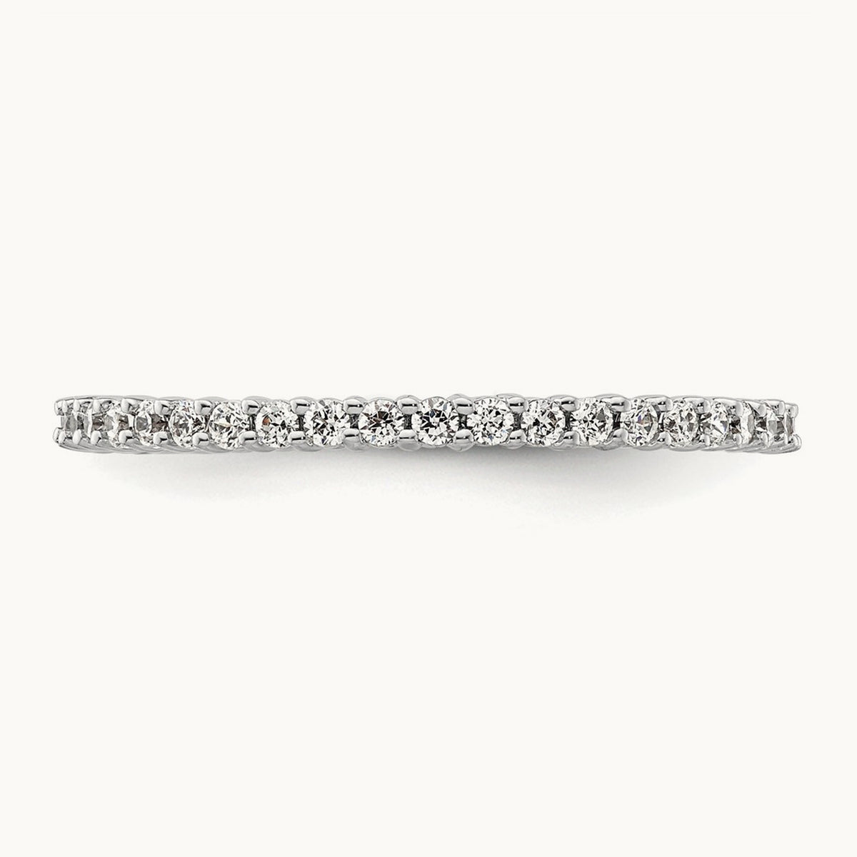 Polished Shared Prong Diamond Eternity Band — 14K White Gold, 0.5 ct, 9