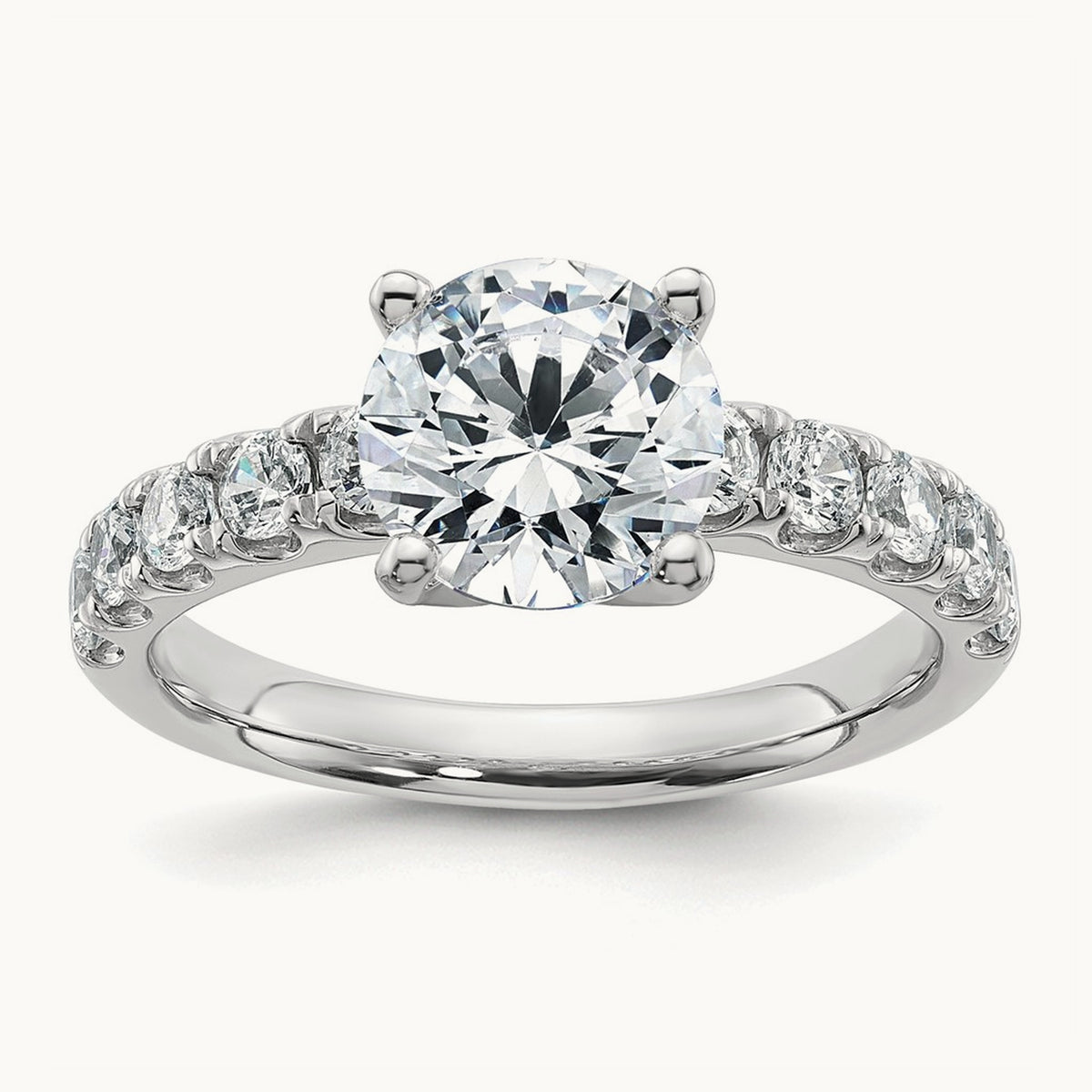 Round Engagement Ring — 2 3/4 ct, 7