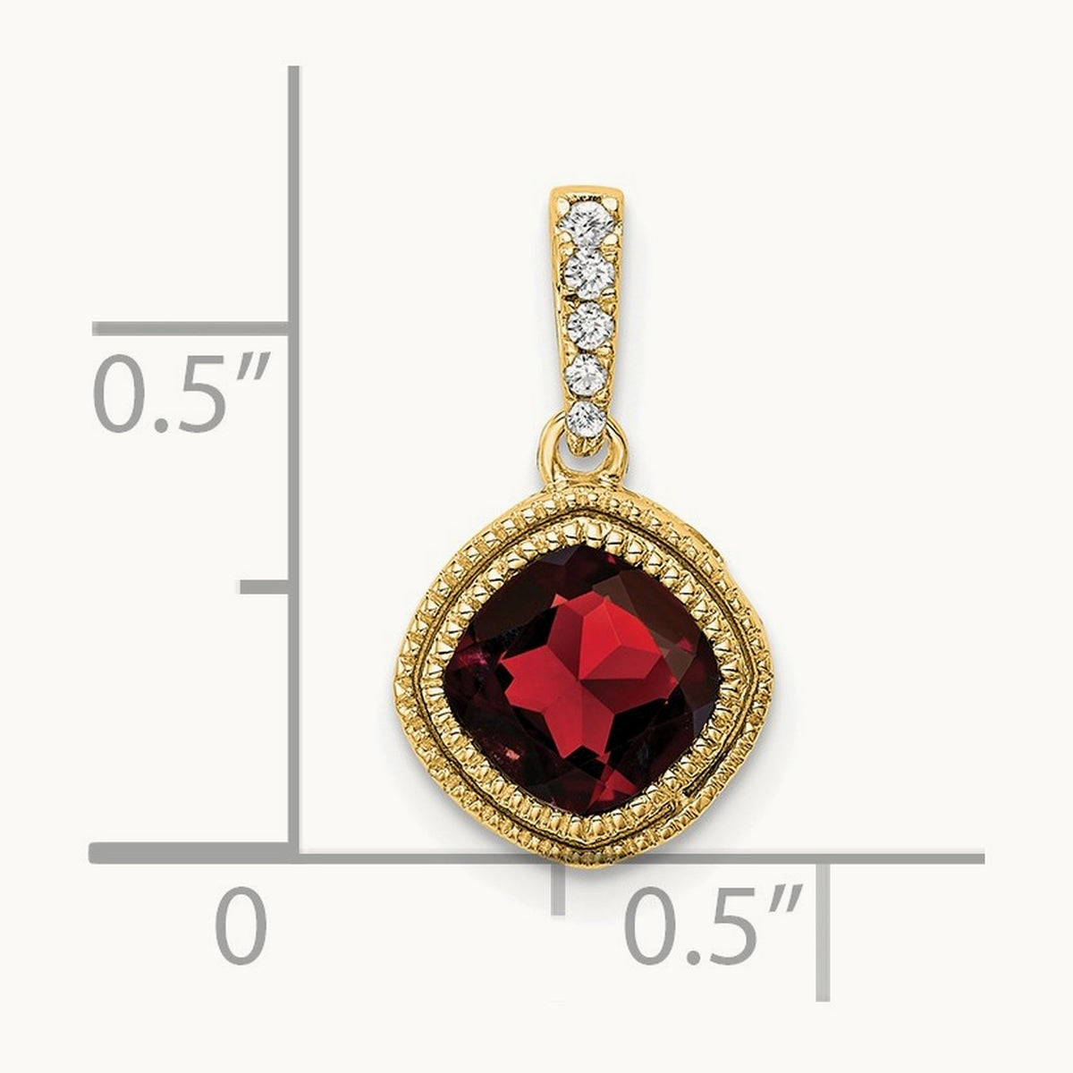 Cushion Garnet and Diamond Pendant — photo set