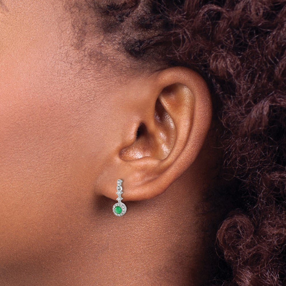 Diamond and Cabochon Emerald Earrings — photo set