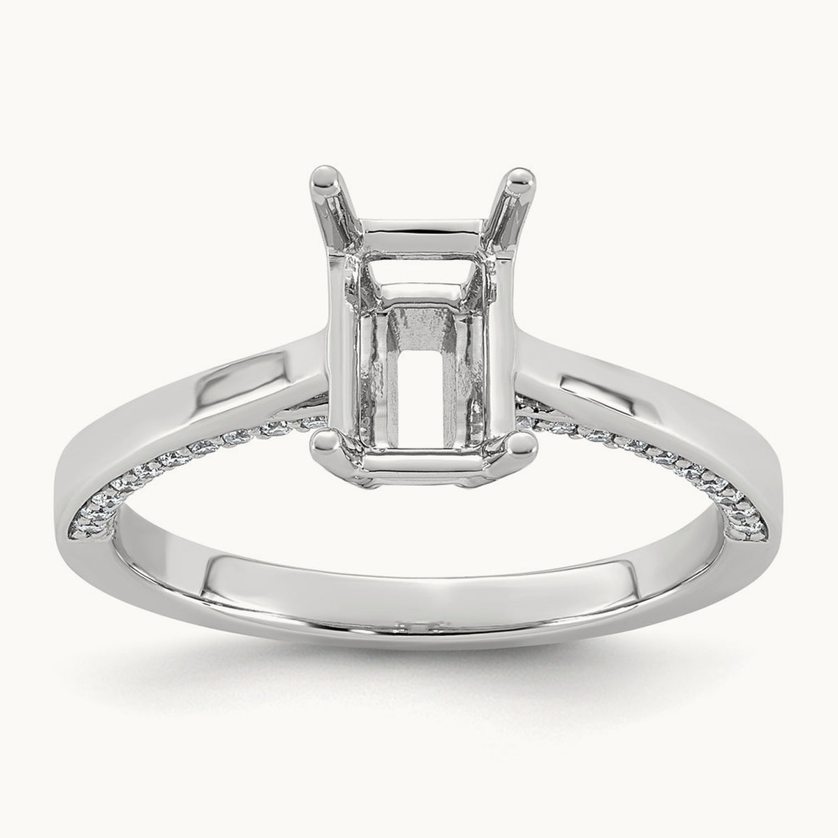 Emerald-cut Center Semi-Mount Ring, 0.20 ct tw Lab-Grown Diamond