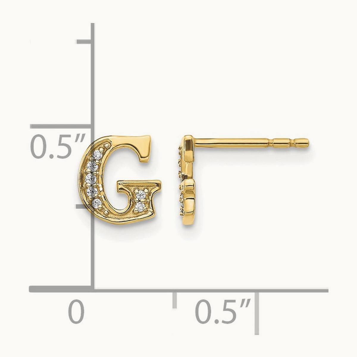 Diamond Earrings — 14K Yellow Gold, 8mm, G
