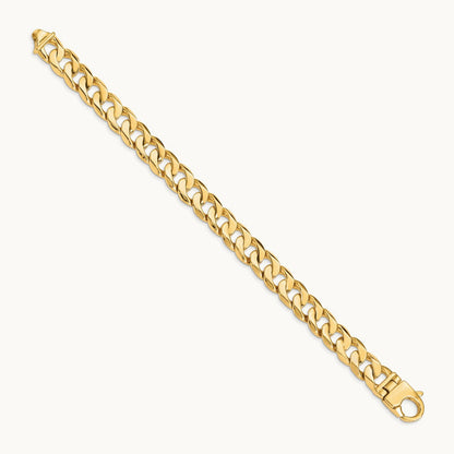 Hand Polished Fancy Curb Link Bracelet, 11mm, 14K