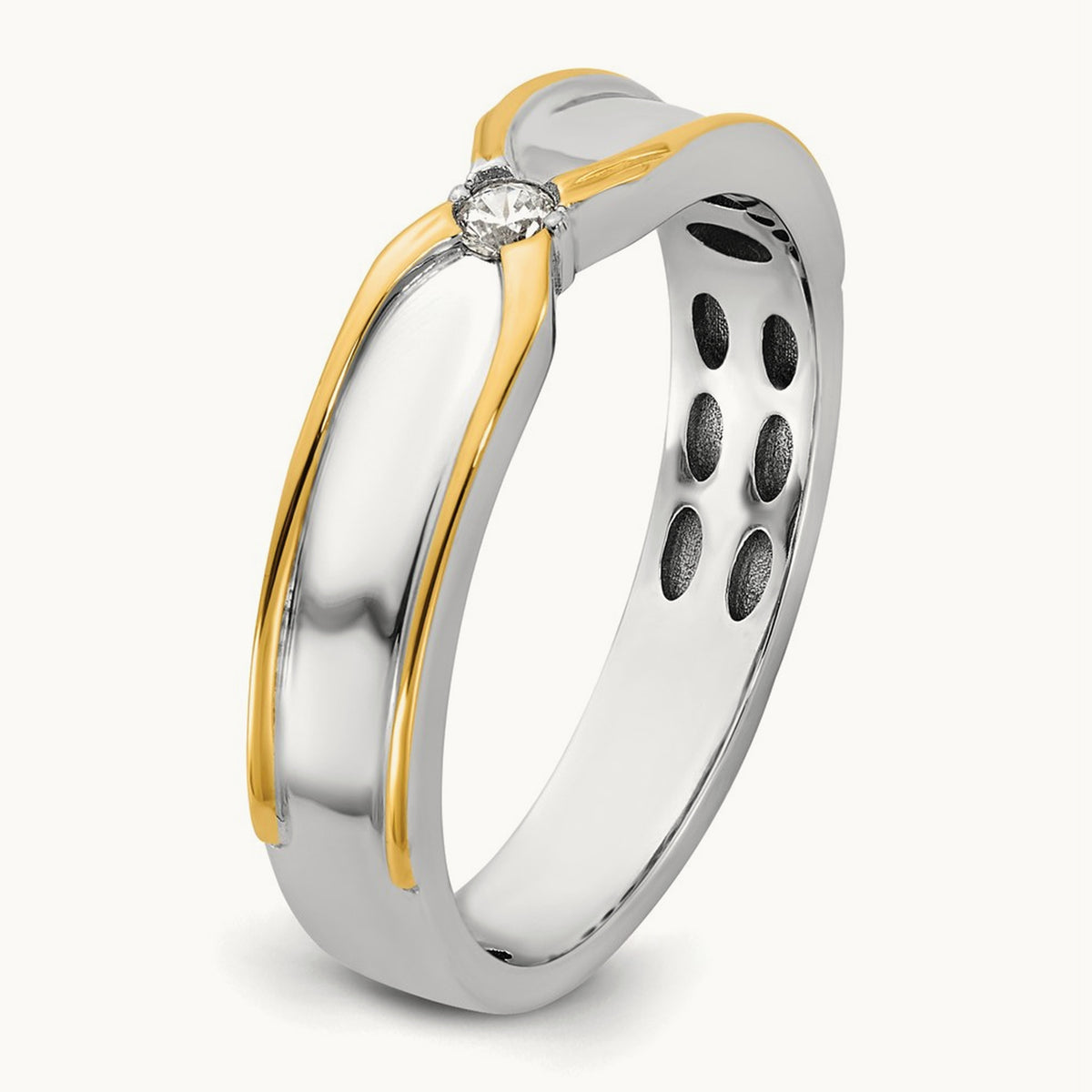 14ktt IB Goodman Mens Polished Diamond Ring Mounting