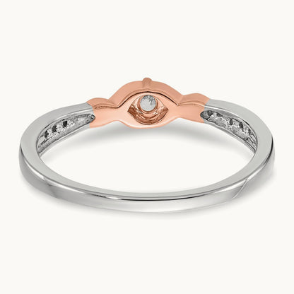First Promise Diamond Complete Promise Ring, 14K White with Rose Gold