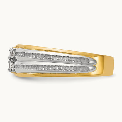 14ktt IB Goodman Mens Polished Complete 4-Stone 1/3ct Diamond Ring