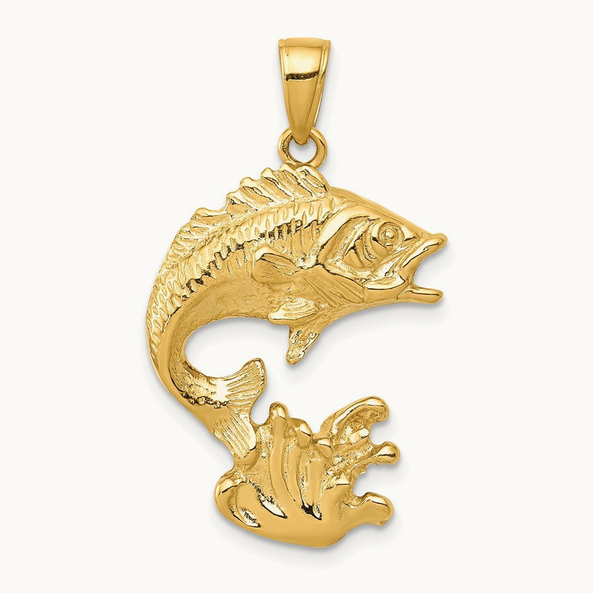 Polished Open-Backed Bass Fish Pendant — photo set