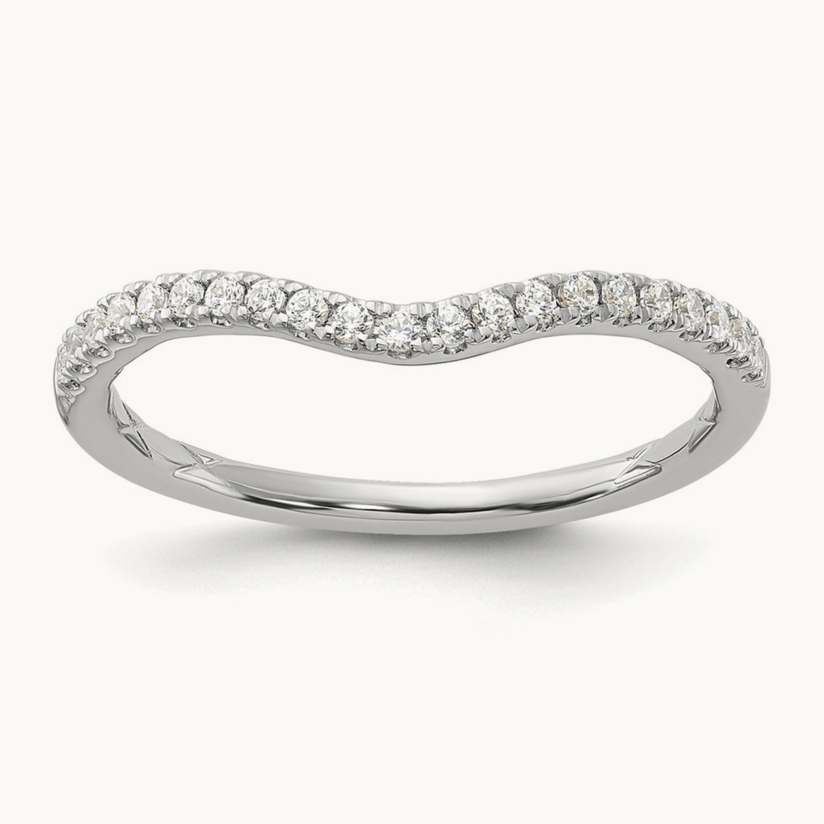 Contoured Wedding Band — 14K White Gold, VS/SI (Great), 7