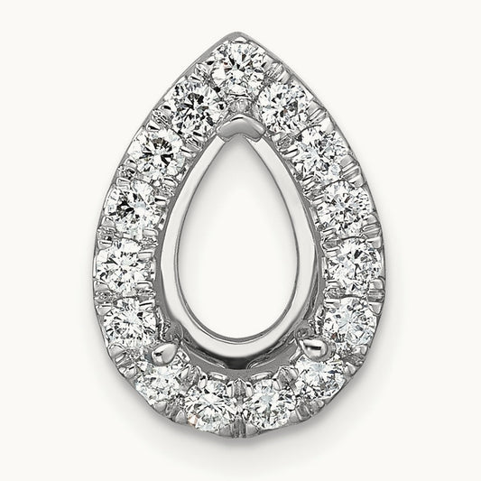Semi-Mount Pear Halo Chain Slide, 0.25 ct tw Lab-Grown Diamond — 14K Yellow Gold, One Size