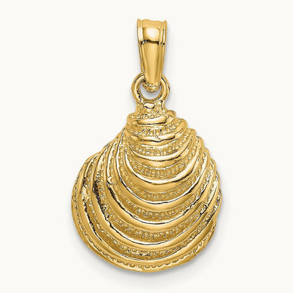 Clam Shell Charm, 14K