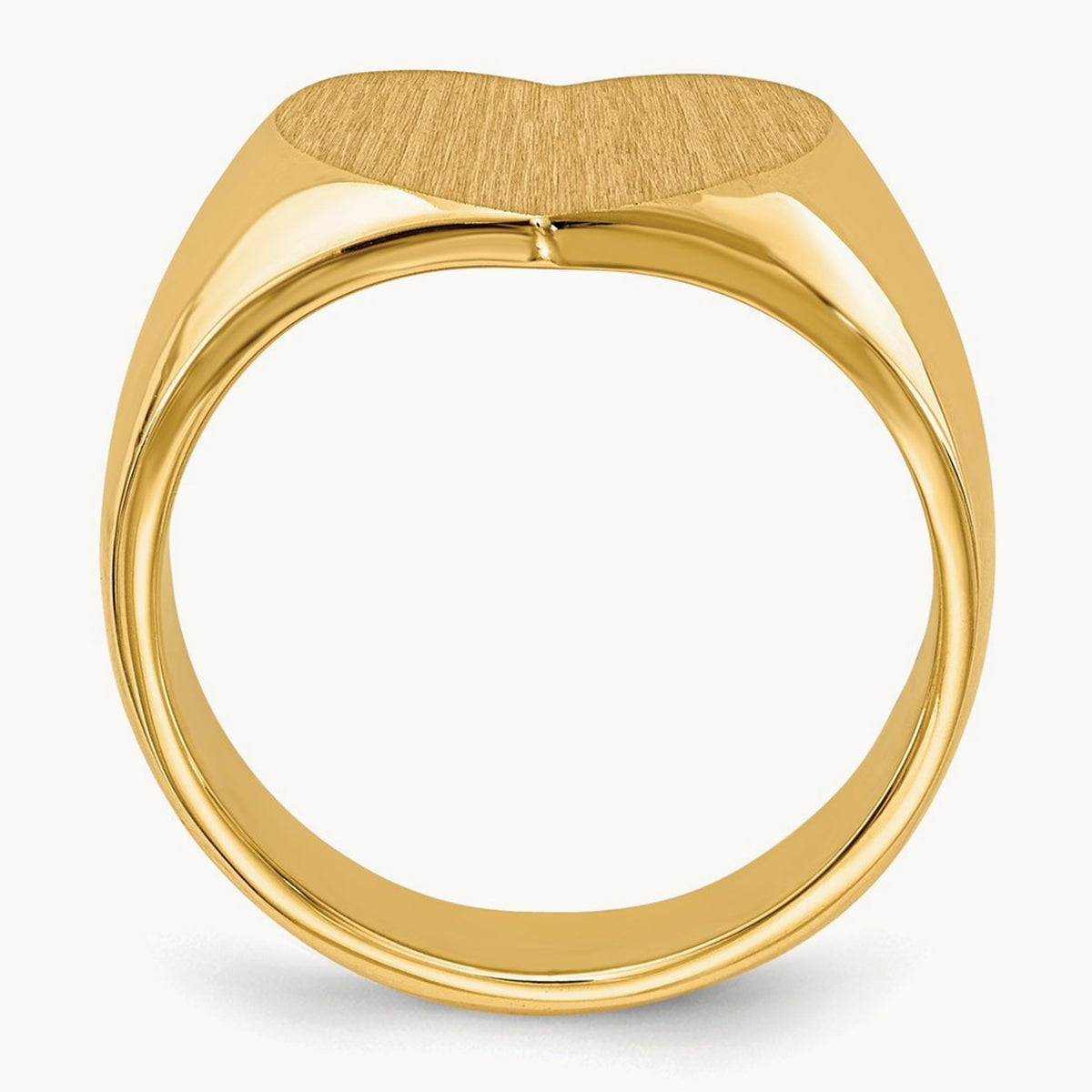 Closed Back Heart Signet Ring — 14K Yellow Gold, 12.5x11.5mm, 6
