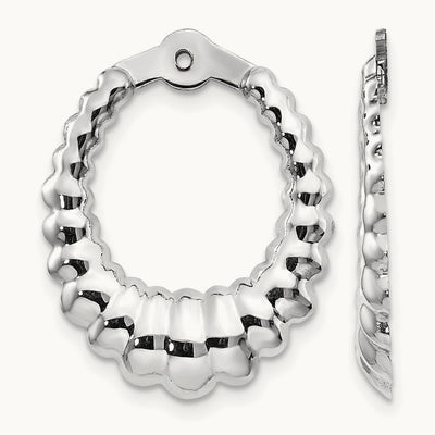 Scalloped Hoop Earring Jackets, 14K White Gold