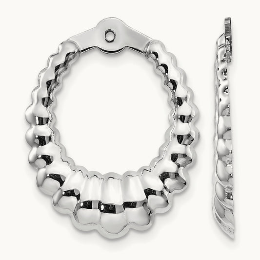 Scalloped Hoop Earring Jackets, 14K White Gold