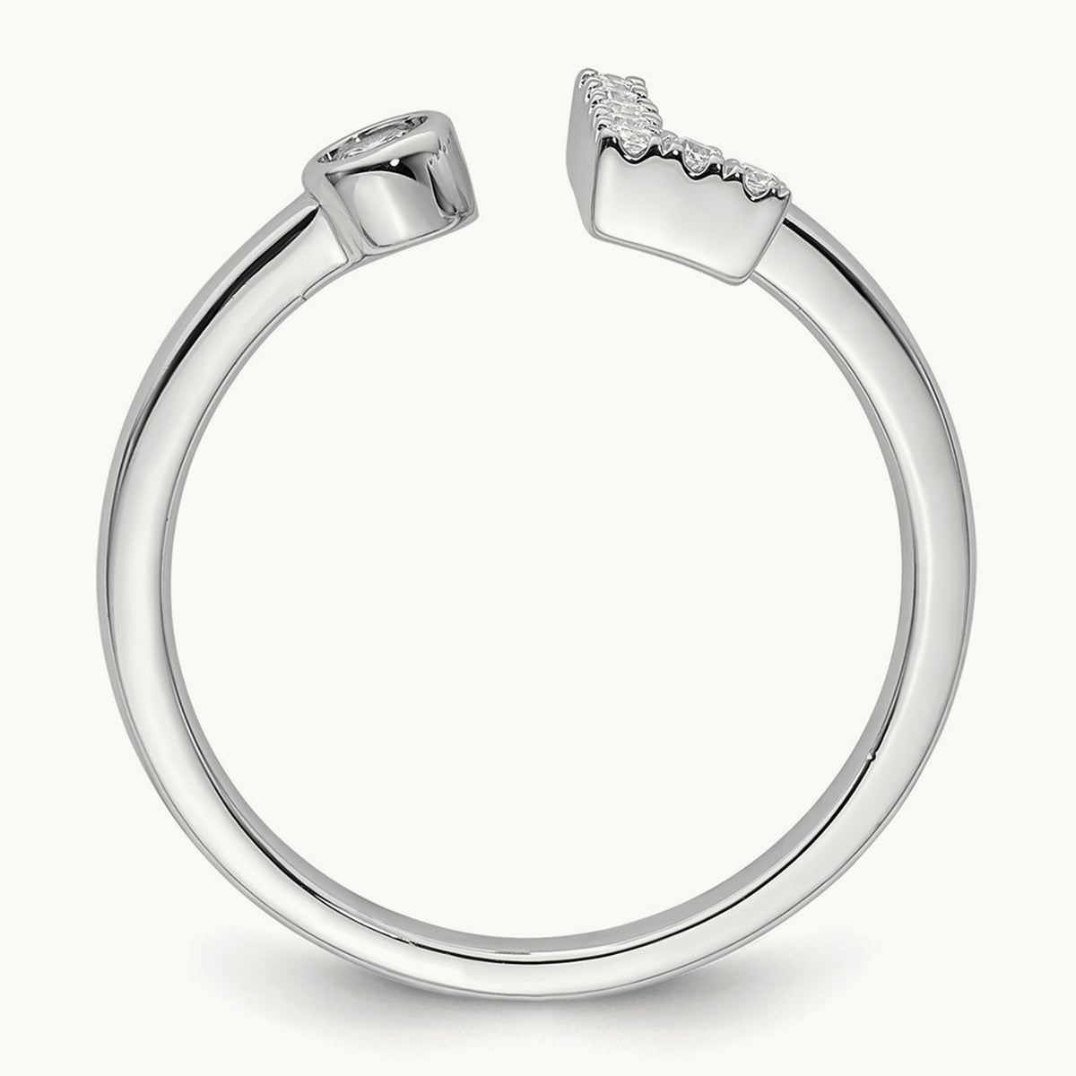 Initial L Adjustable Ring, 0.10 ct tw Lab-Grown Diamond