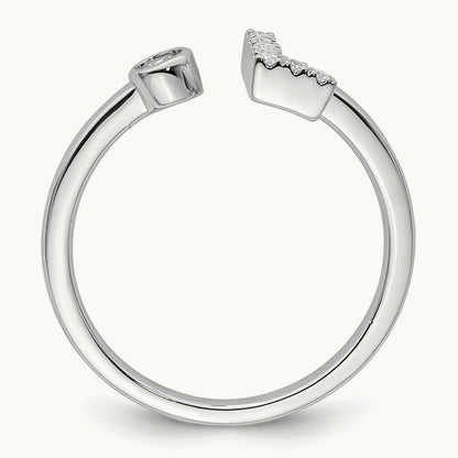 Initial L Adjustable Ring, 0.10 ct tw Lab-Grown Diamond