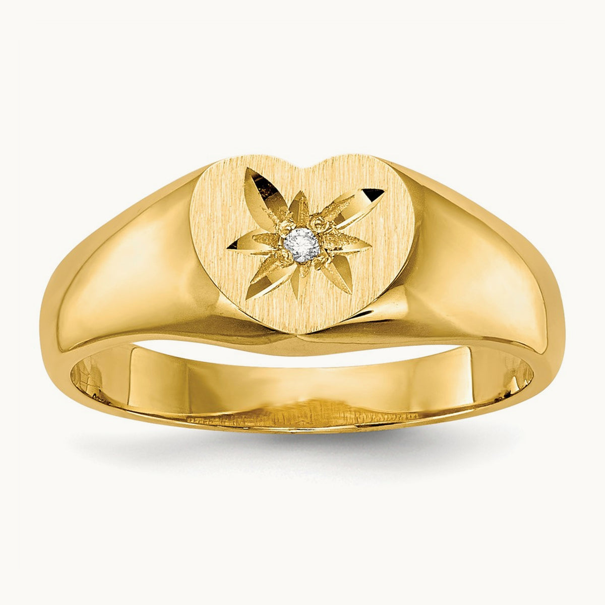 Child's AA Diamond Signet Ring, 14K