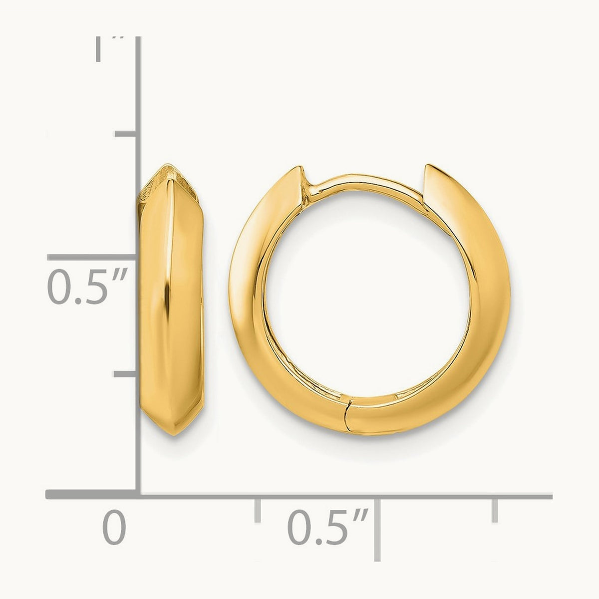 Polished Hinged Huggie Earrings — 14K Yellow Gold