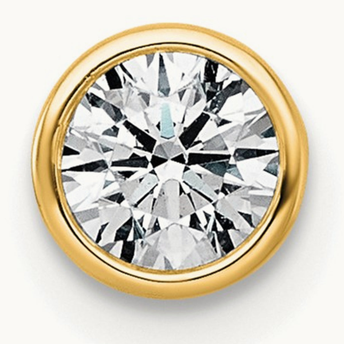 Round Bezel Set Chain Slide Pendant, 0.25-3.00 ct tw Lab-Grown Diamond — 5/8 ct, VS (Best), 14K Yellow Gold